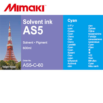 ミマキ　AS5-C-60　ソルベントインク　シアン　AS5 600ml